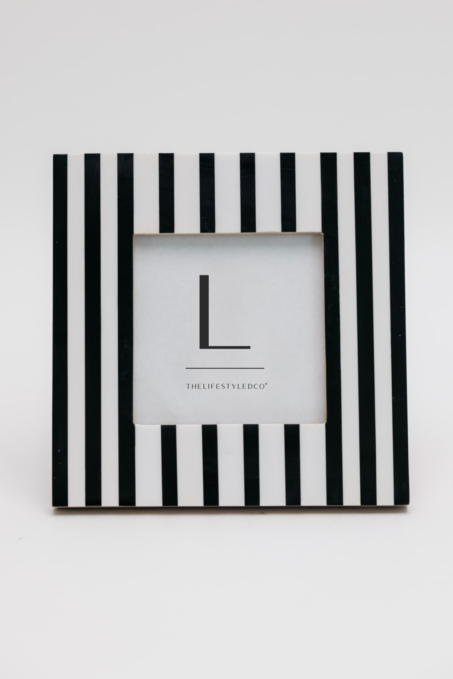 Black and White Striped Resin Frame