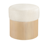 Nimes Velour Fur Ottoman - 3 Colors