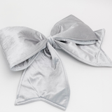 Indoor/Outdoor Velvet Bow - Silver