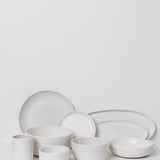 Ines Oval Lipped Serving Plate - Matte White - Set of 2