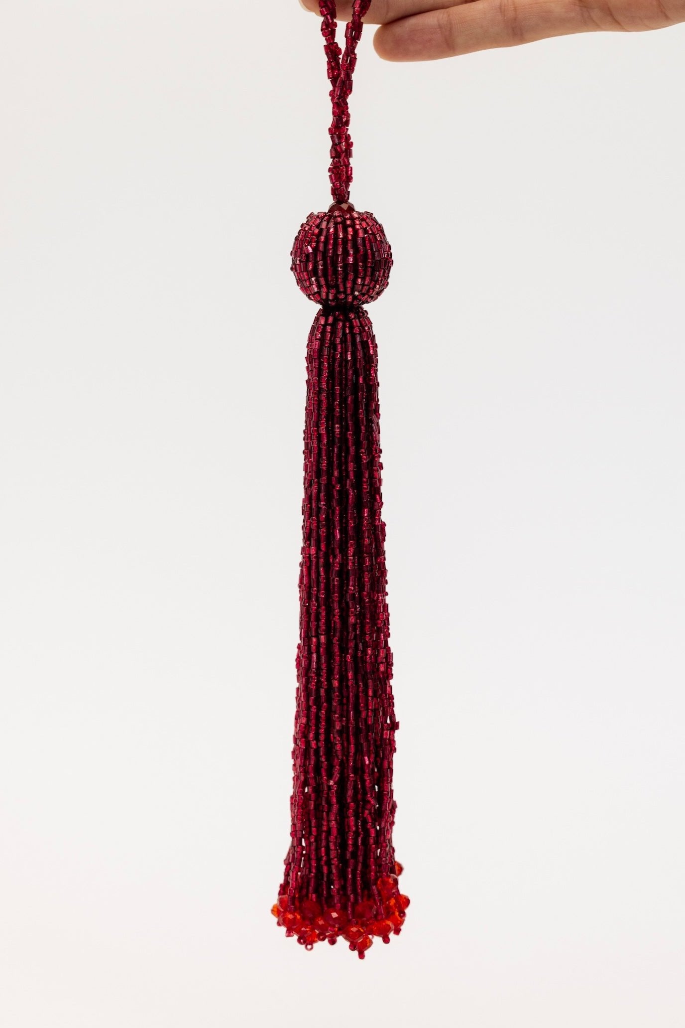 Kringle Tassel Ornament - Crimson