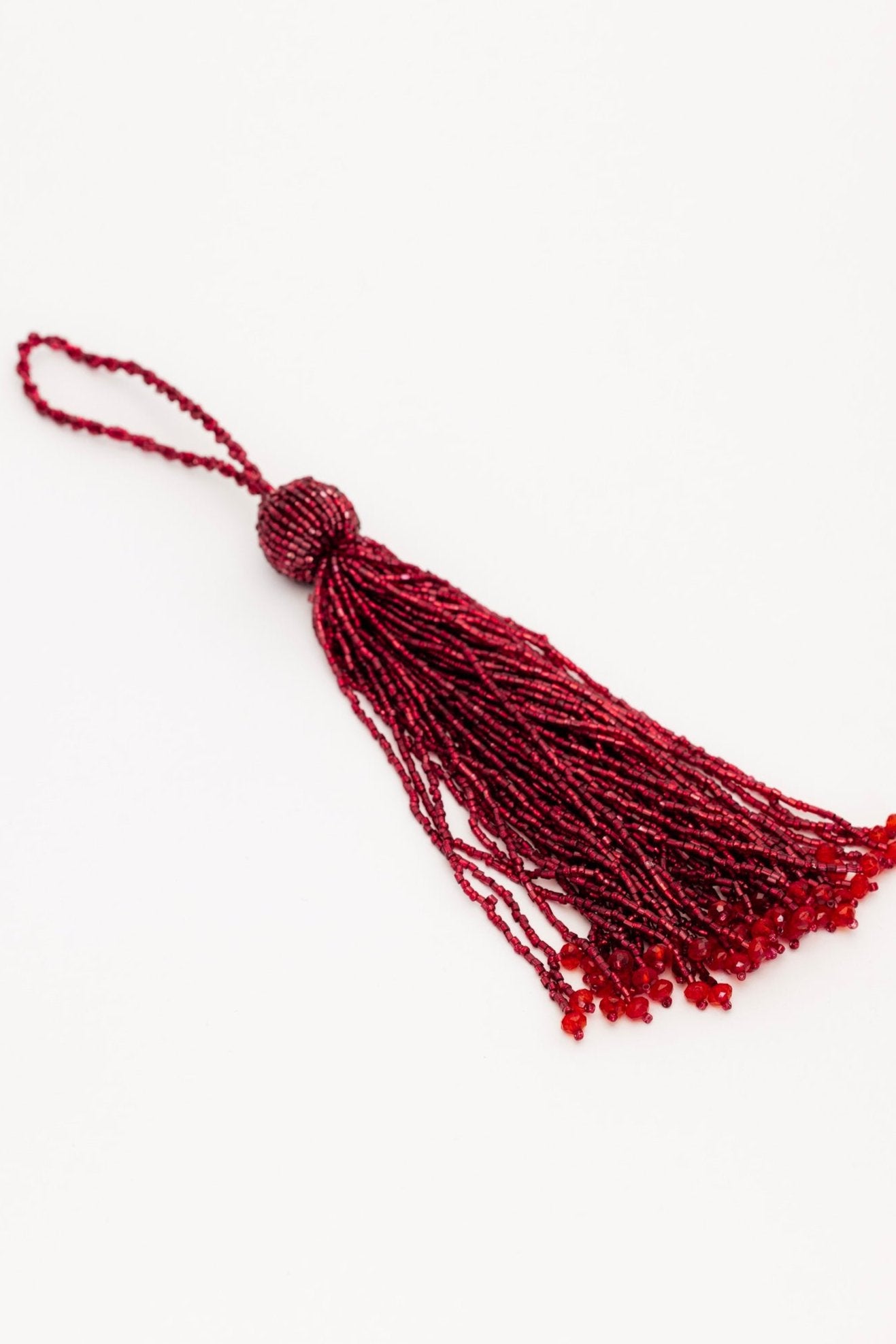 Kringle Tassel Ornament - Crimson