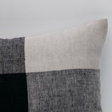 Raquel Plaid Lumbar Pillow - Beige + Black - 21"x13"