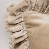 Hepburn Velvet Ruffle Pillow - Beige - 20.5"x20.5"