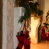 Velvet Striped Stocking - Red