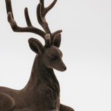 Flocked Deer - Brown - Set of 2
