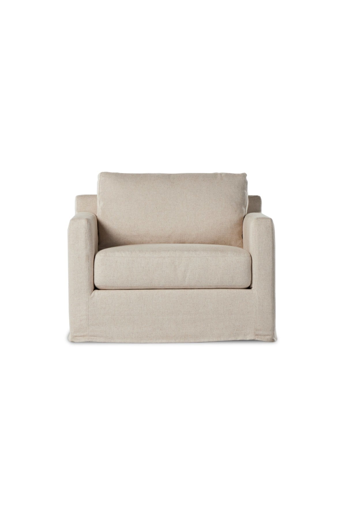 Wescott Slipcover Swivel Chair - Creme