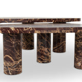 Zion Nesting Coffee Table Set - Merlot Marble