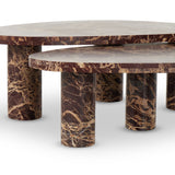 Zion Nesting Coffee Table Set - Merlot Marble