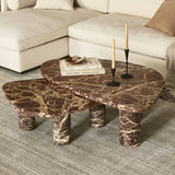 Zion Nesting Coffee Table Set - Merlot Marble