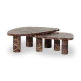 Zion Nesting Coffee Table Set - Merlot Marble