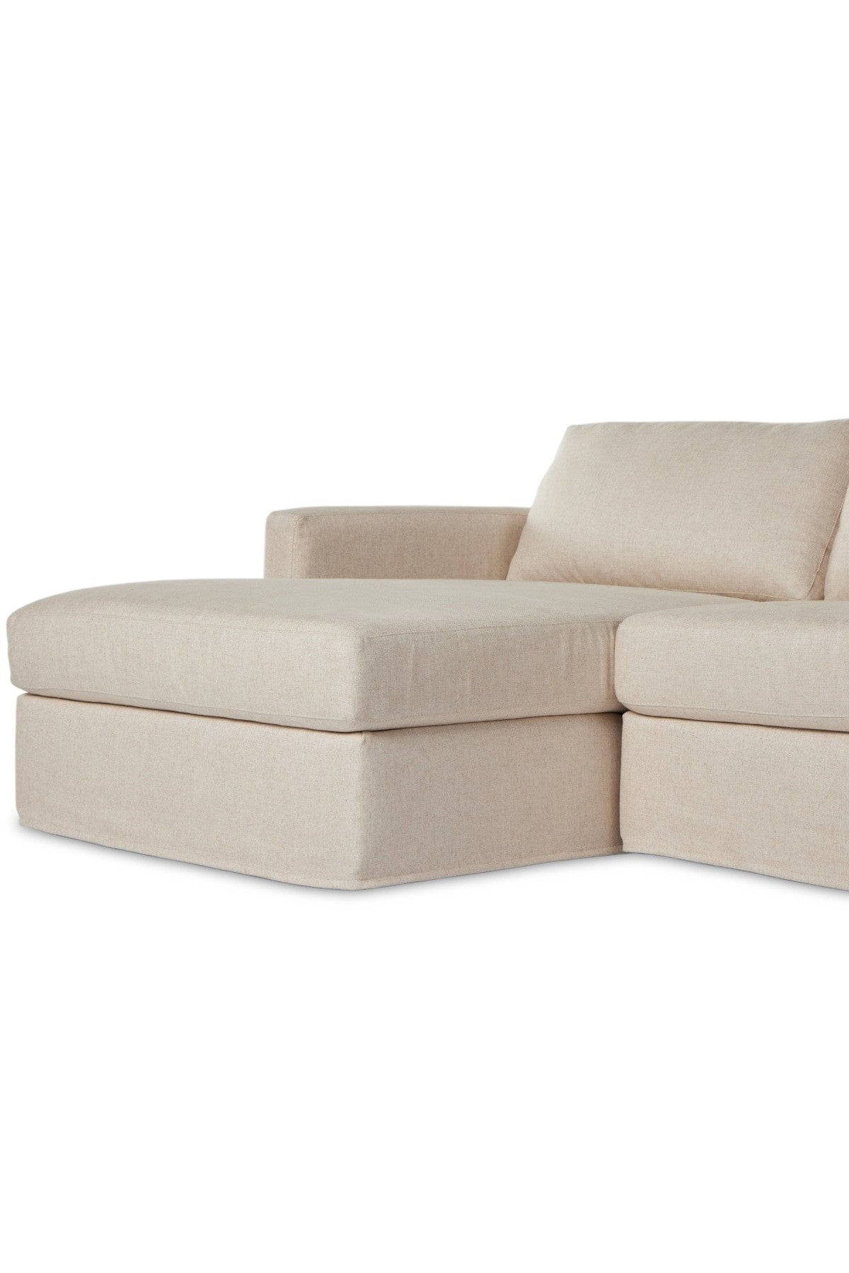 Wescott 2-Piece Slipcover Sectional - Creme - 2 Styles