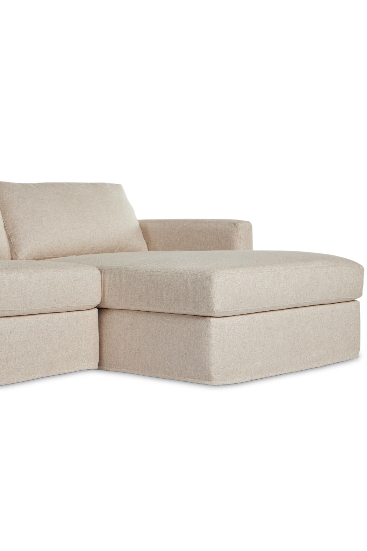 Wescott 2-Piece Slipcover Sectional - Creme - 2 Styles