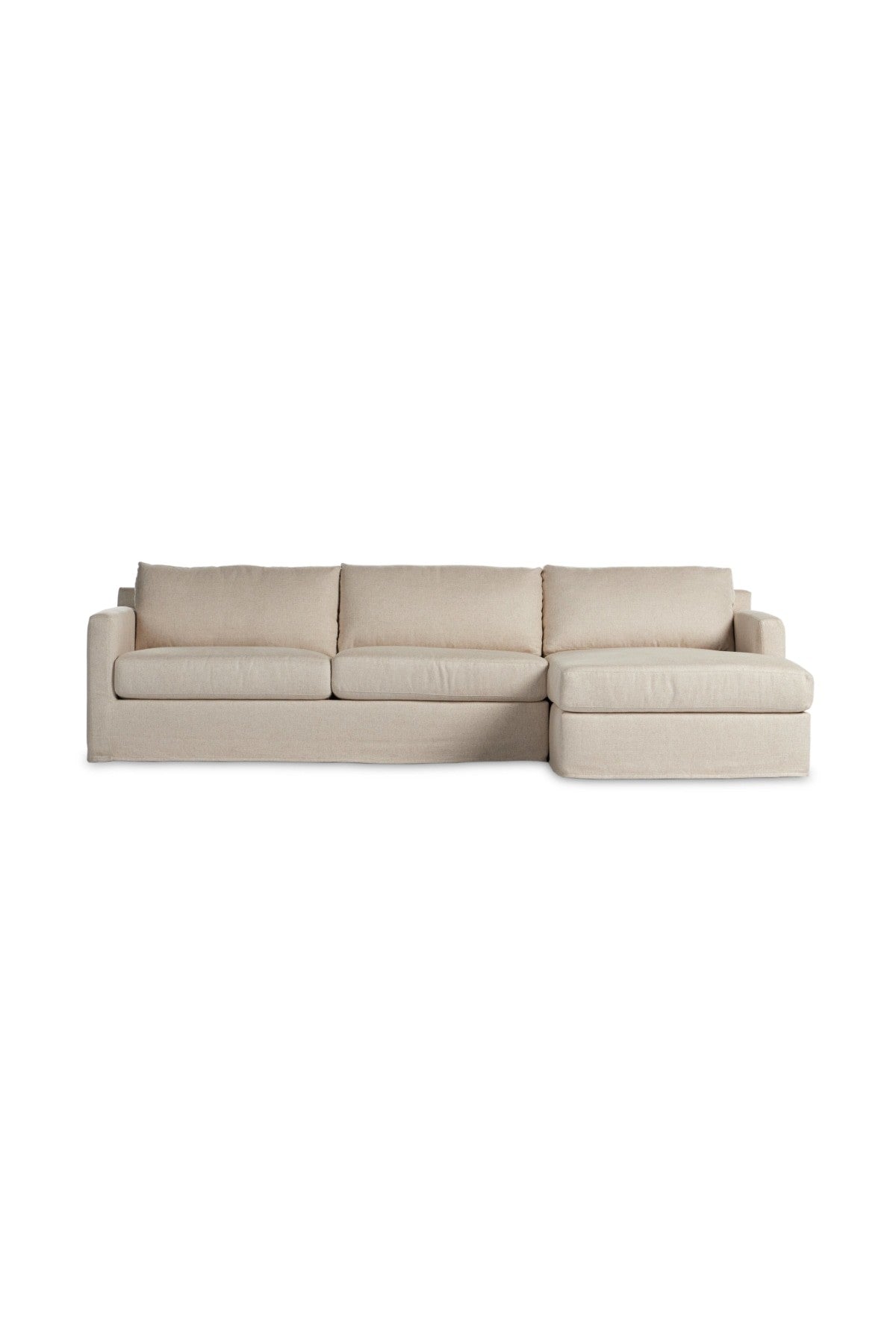 Wescott 2-Piece Slipcover Sectional - Creme - 2 Styles
