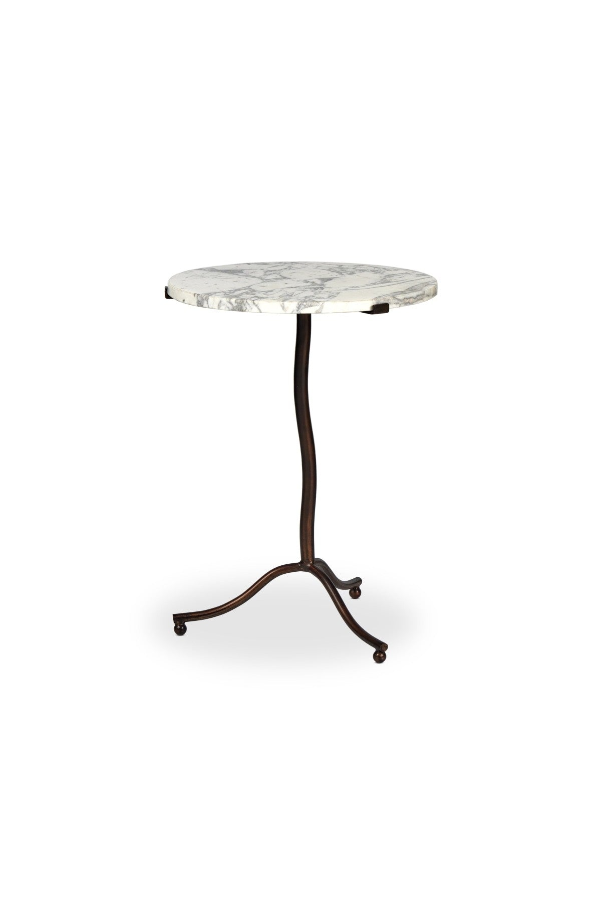 Thatcher Marble End Table - White
