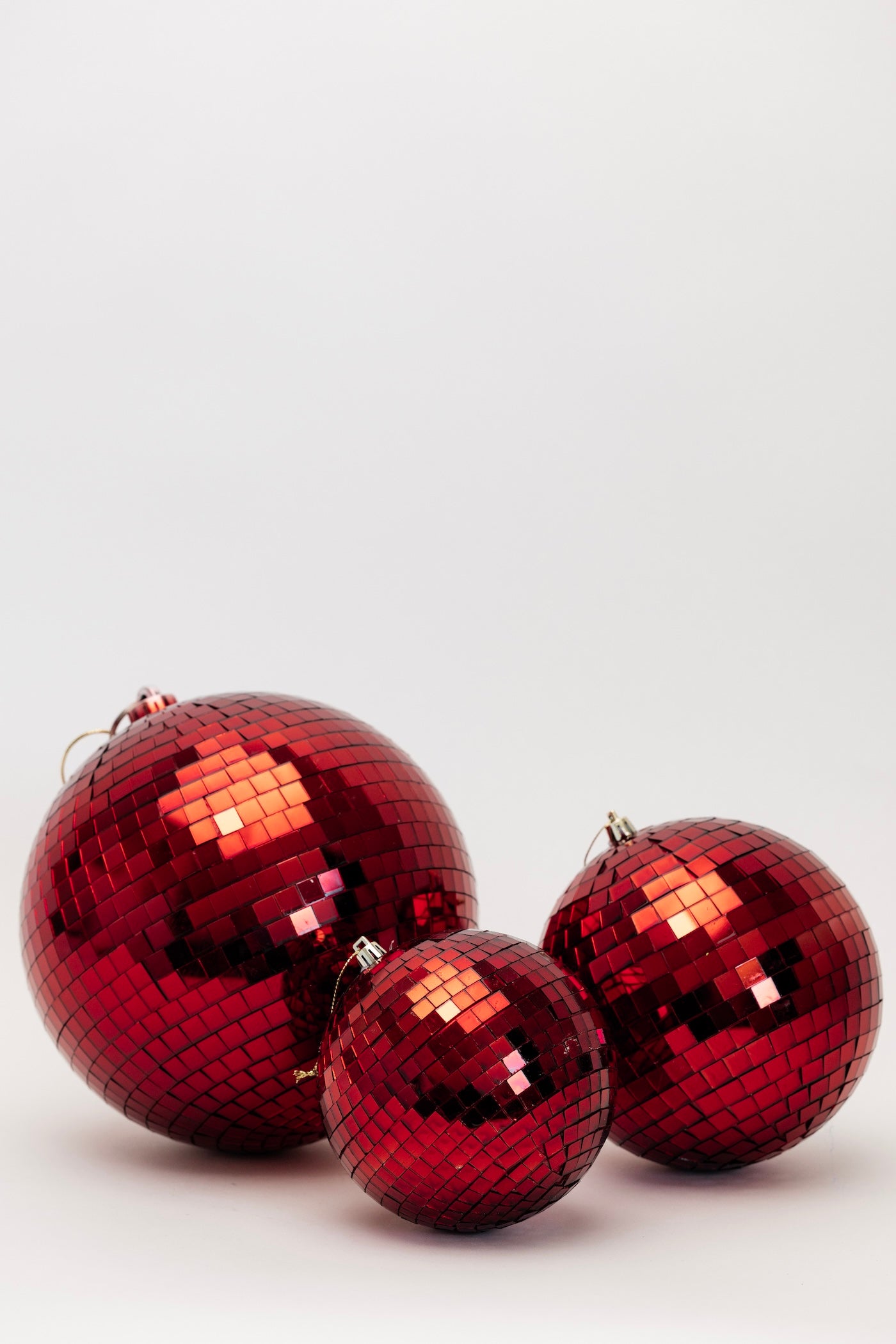 Gleaming Disco Ball Ornament - Crimson - 3 Sizes