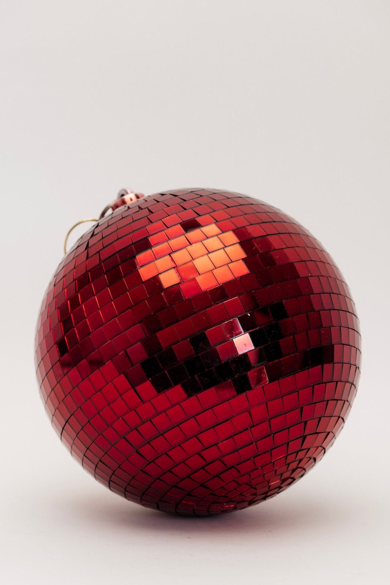 Gleaming Disco Ball Ornament - Crimson - 3 Sizes