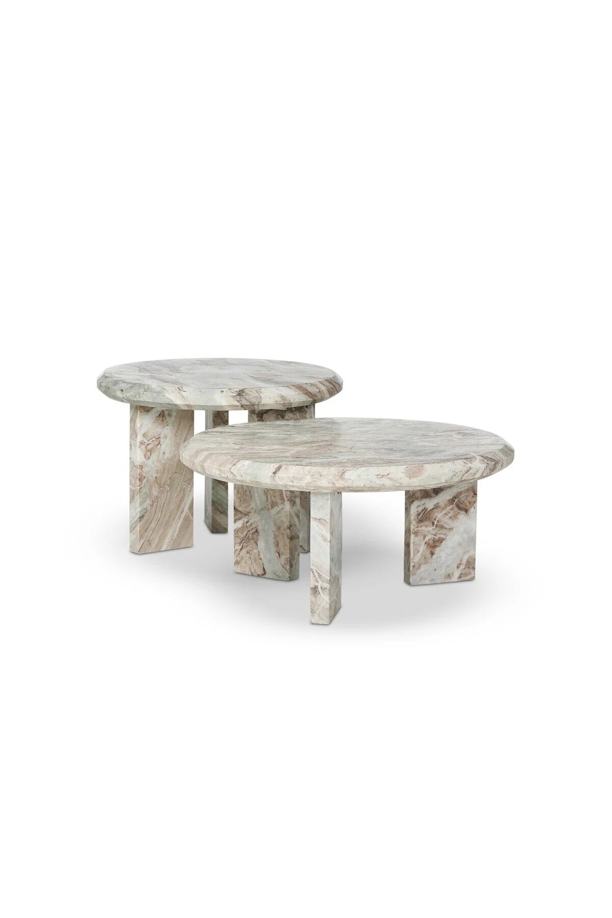 Dakota Nesting Coffee Table Set - Taupe Marble