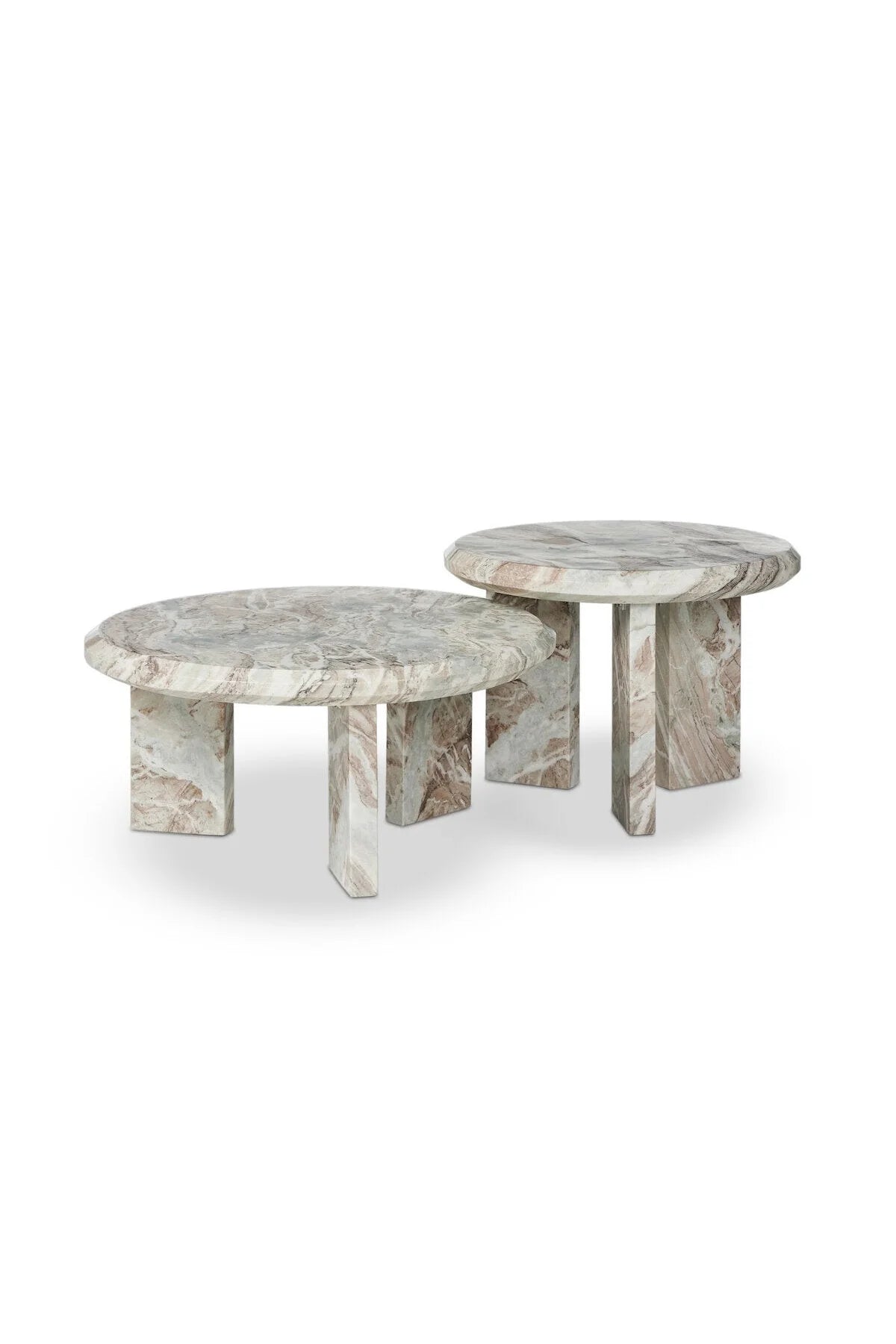 Dakota Nesting Coffee Table Set - Taupe Marble