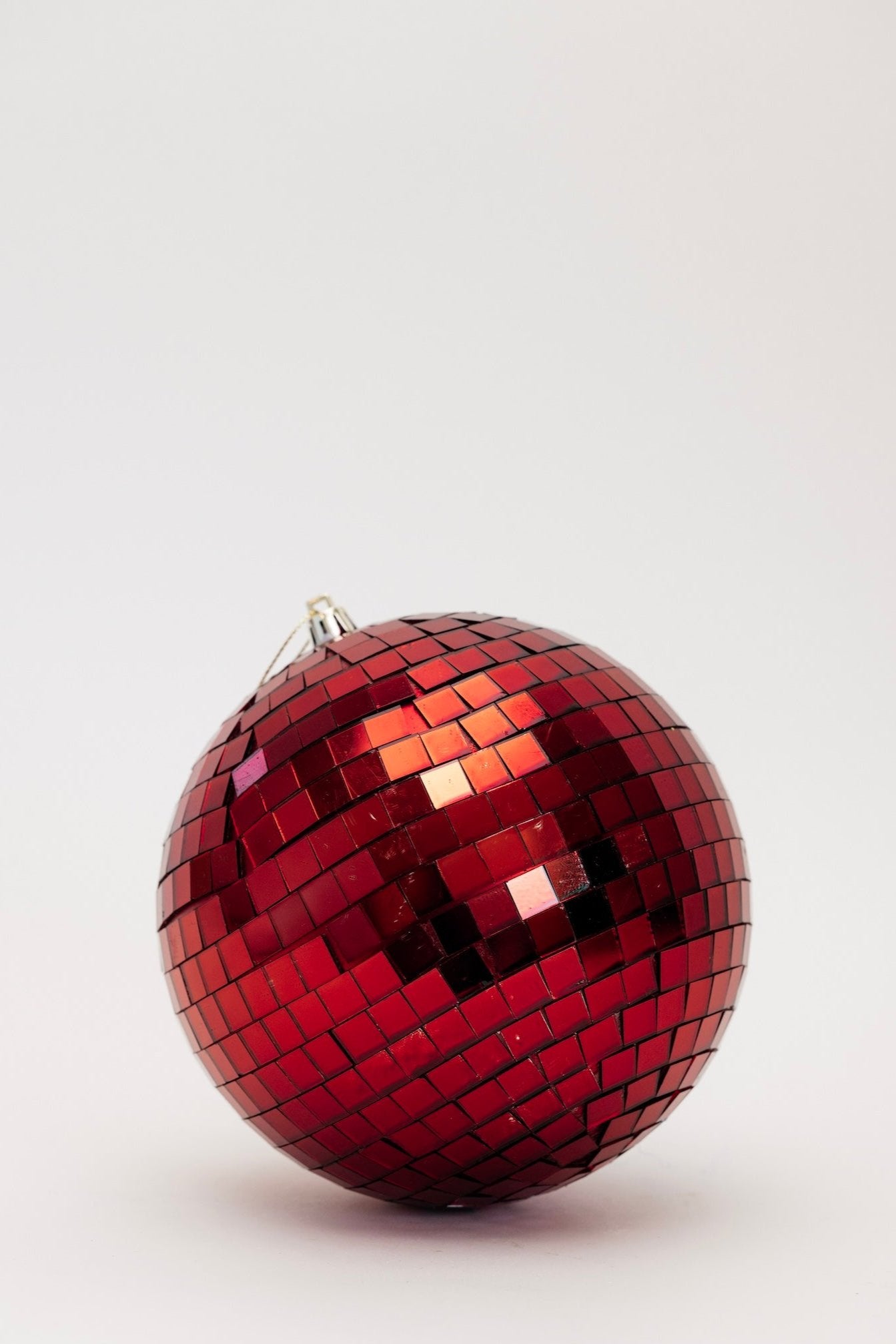 Gleaming Disco Ball Ornament - Crimson - 3 Sizes