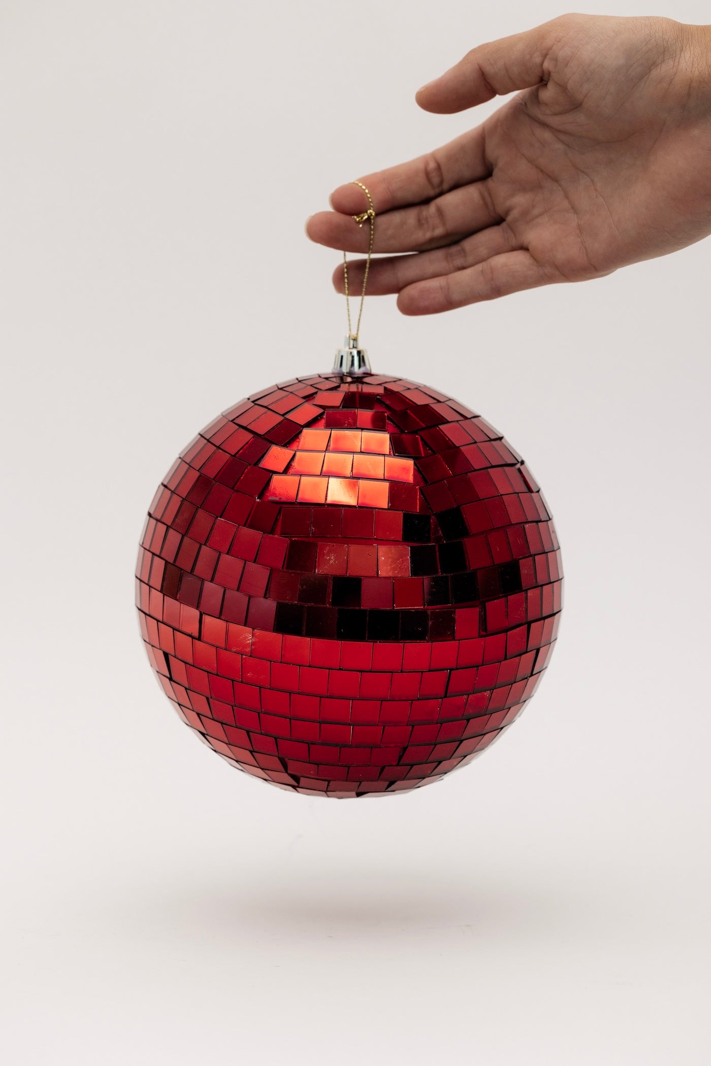 Gleaming Disco Ball Ornament - Crimson - 3 Sizes