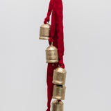 Cluster of Bells on Velvet Ribbon - Red