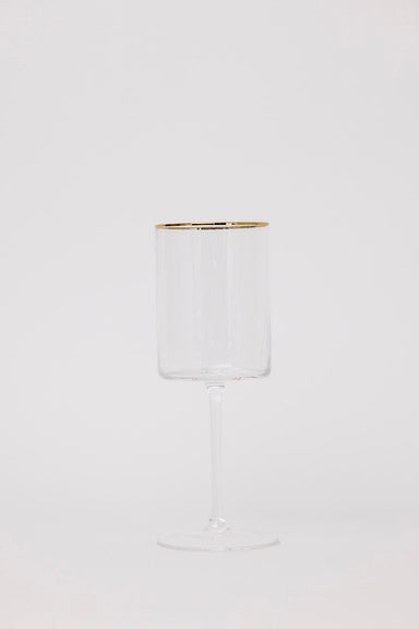 Ribbed Stemless Margarita Glasses with Gold Rim - Set of 4 - Hand