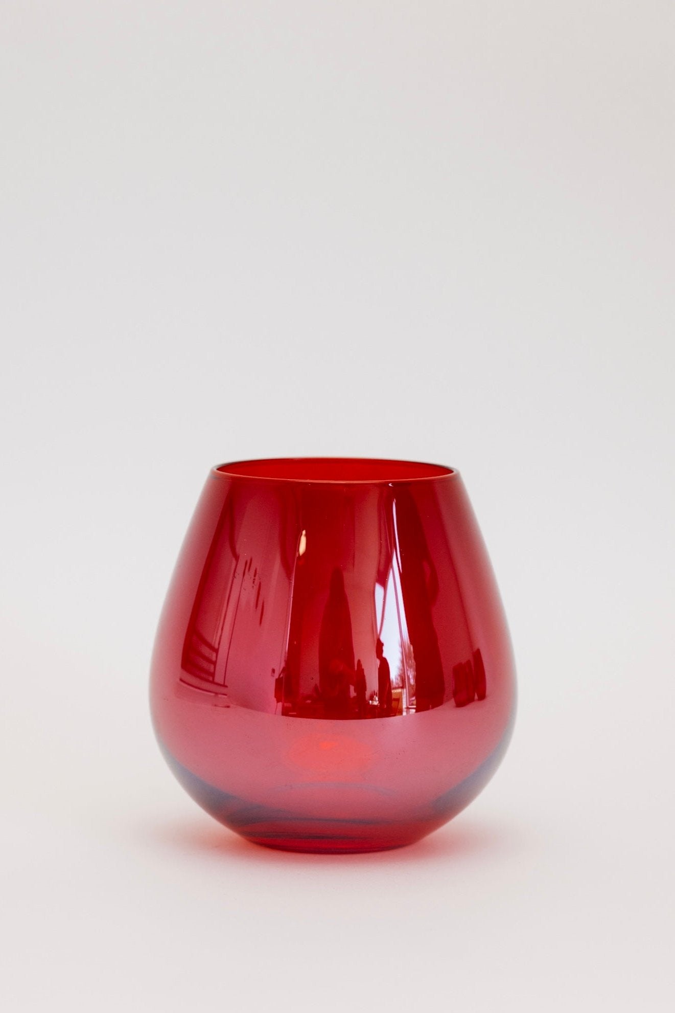 Sleigh Ride Stemless Wine Glass - Crimson