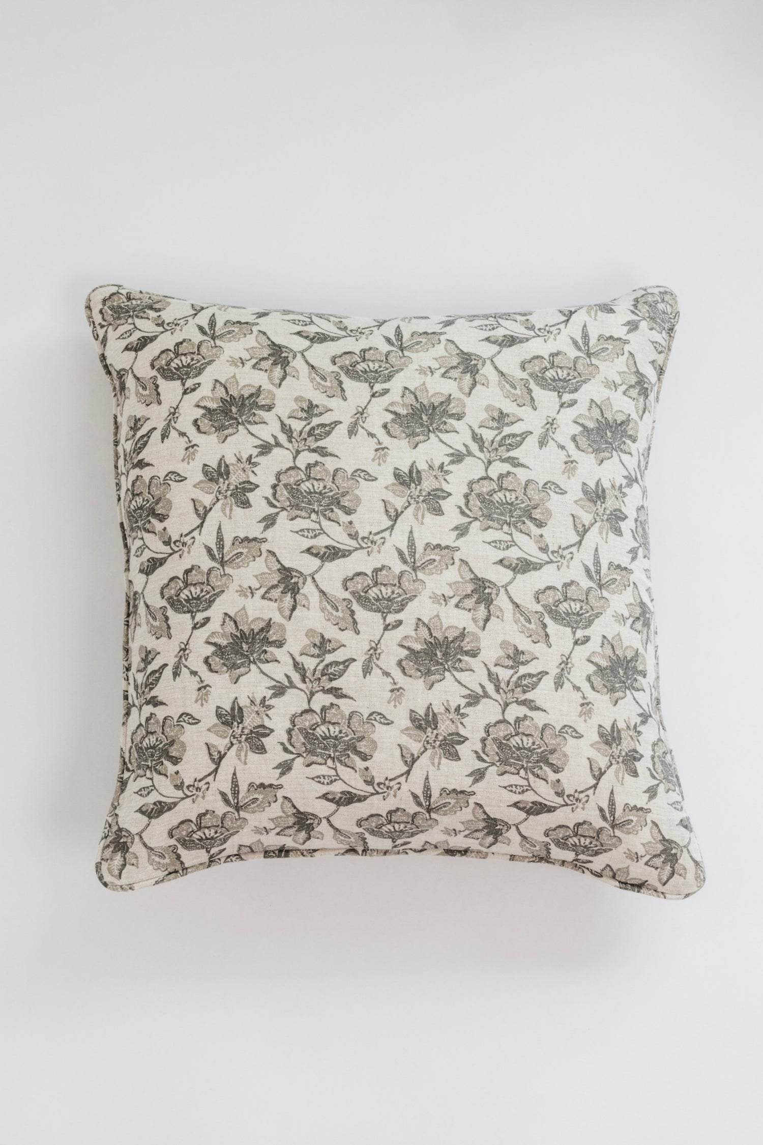 Marisol Floral Linen Pillow - Ivory