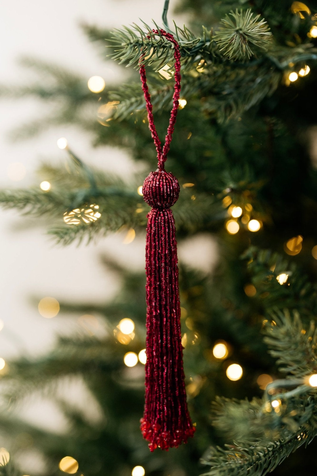 Kringle Tassel Ornament - Crimson