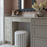 Dex Striped Linen Ottoman