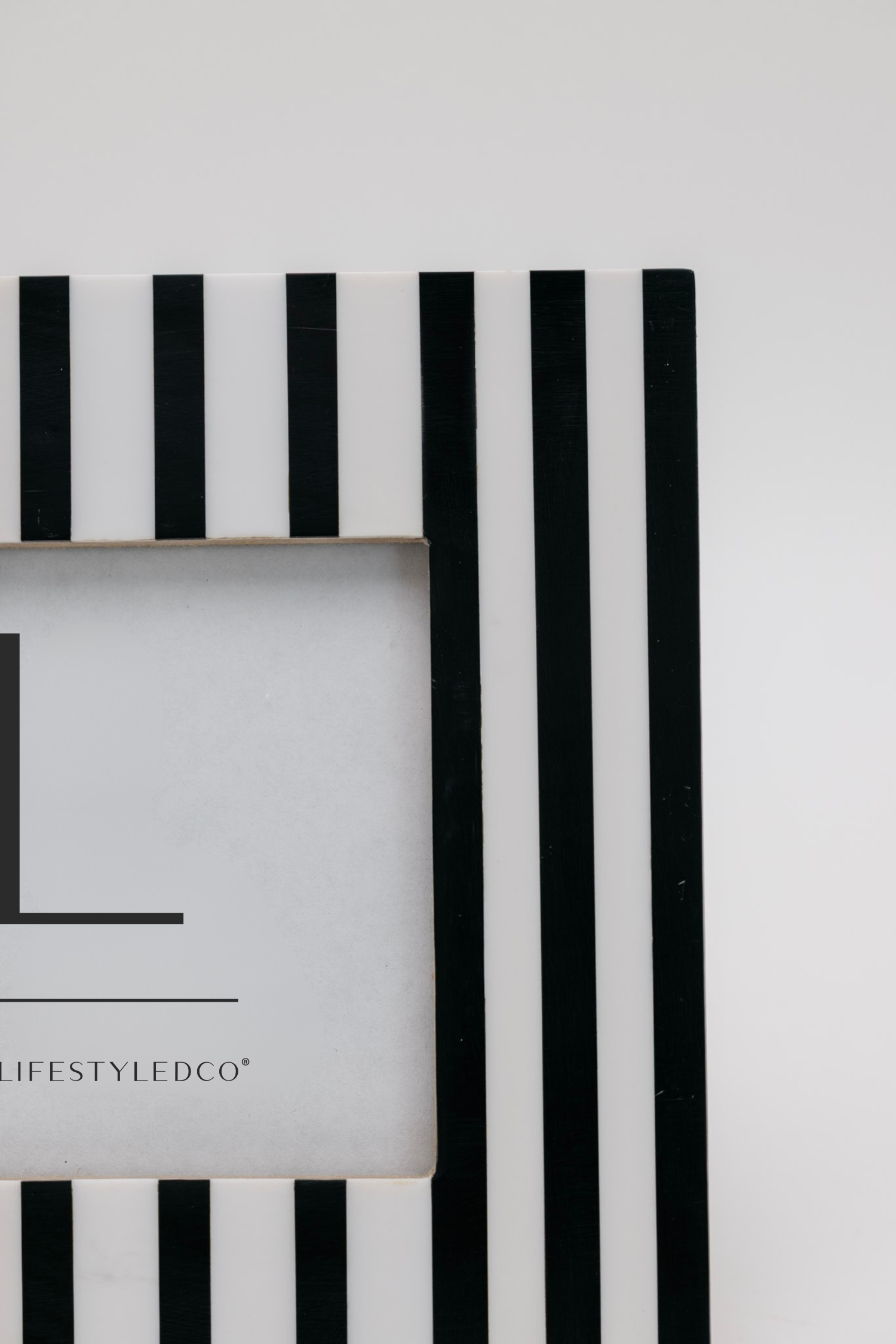 Black and White Striped Resin Frame