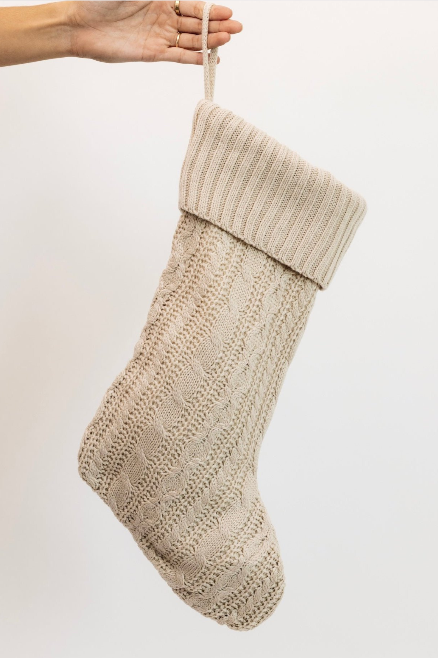 Down The Chimney Knit Stocking - Ivory