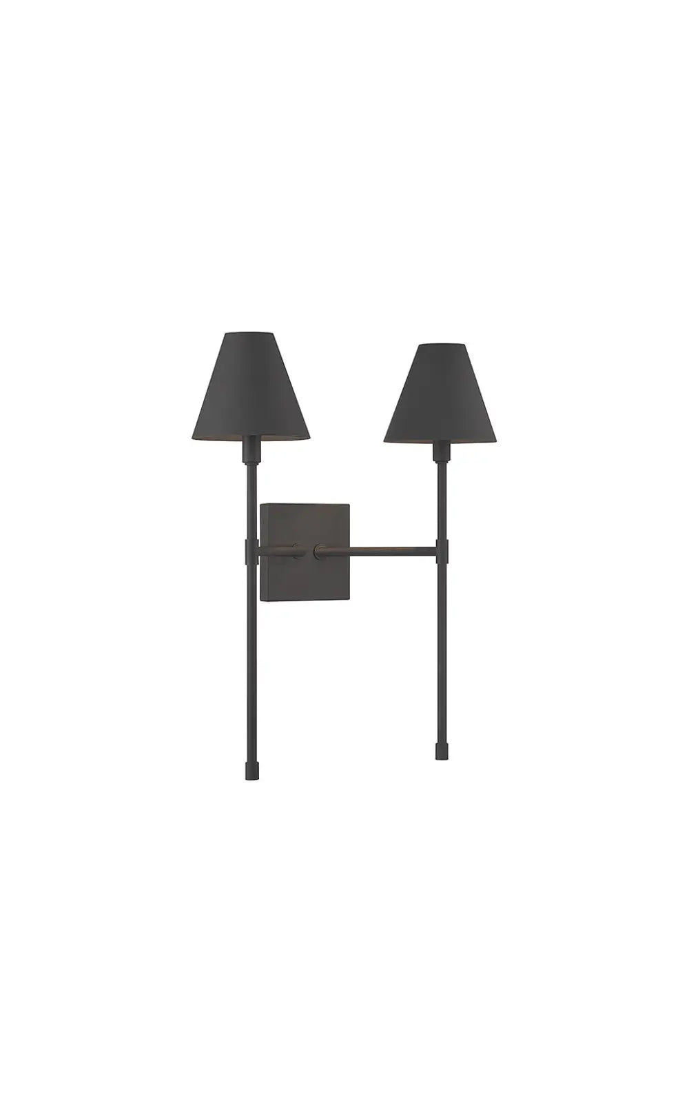 Jefferson 2-Light Wall Sconce in Matte Black