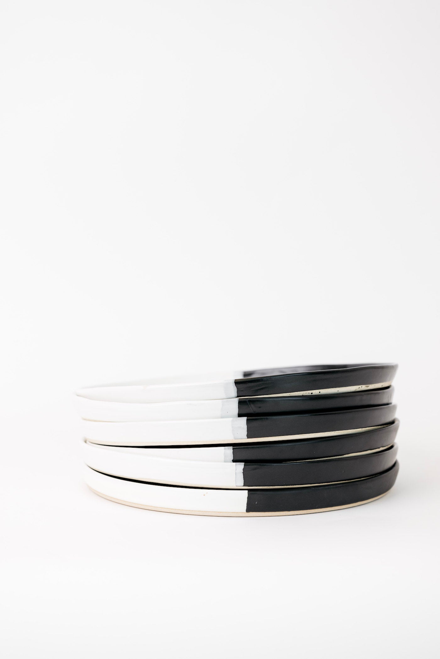 Dawson Dinner Plate - Matte Black/White - Set of 6