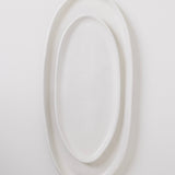 Ines Oval Lipped Serving Plate - Matte White - Set of 2