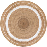 Braided Jute Rectangle Rug - Natural and White