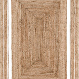 Braided Jute Rectangle Rug - Natural and White