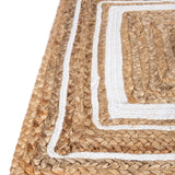 Braided Jute Rectangle Rug - Natural and White