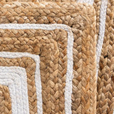 Braided Jute Rectangle Rug - Natural and White
