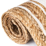 Braided Jute Rectangle Rug - Natural and White