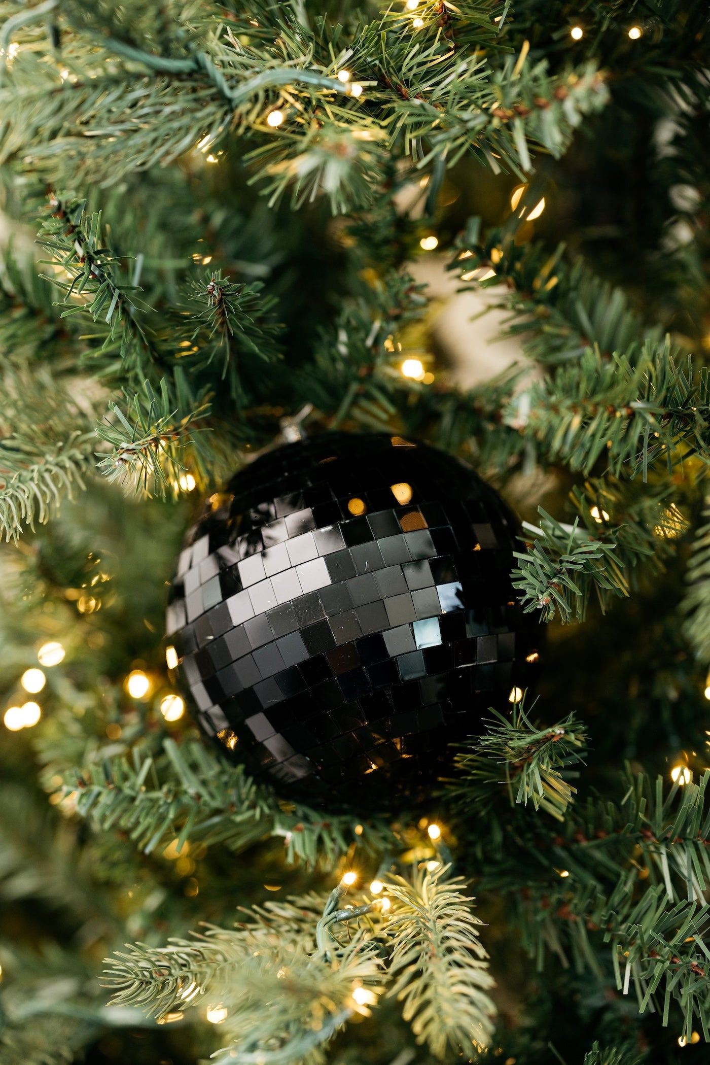 Gleaming Disco Ball Ornament - Black - 3 Sizes