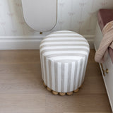 Dex Striped Linen Ottoman