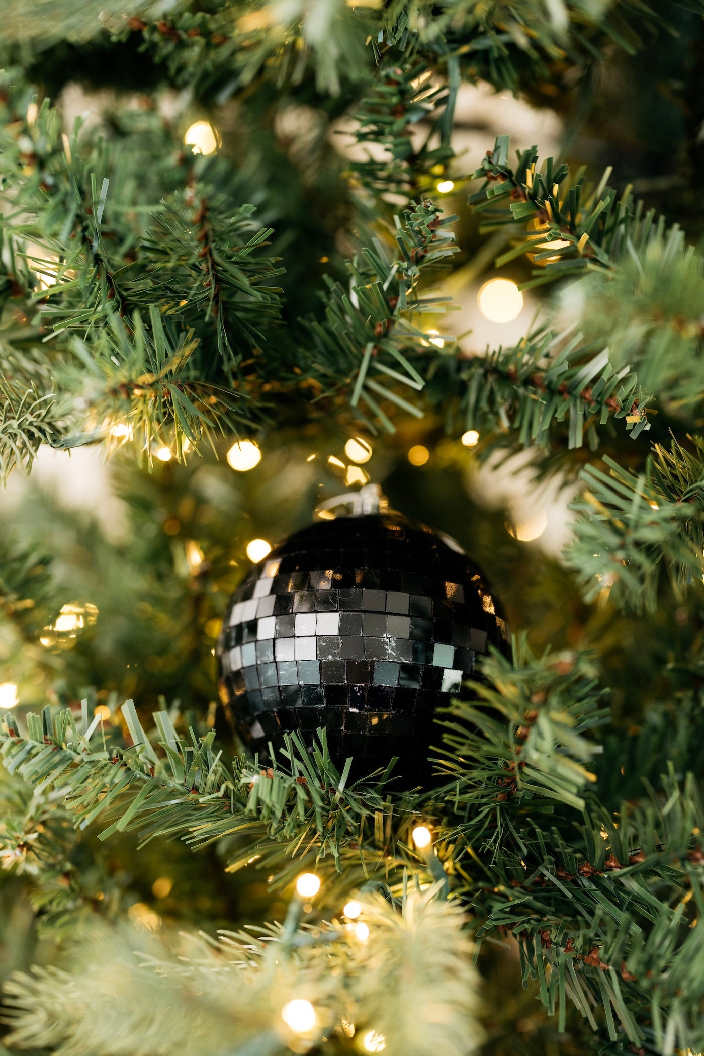 Gleaming Disco Ball Ornament - Black - 3 Sizes