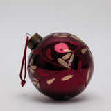 Painted Leaf Ornament - Dark Red