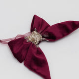 Velvet Bow Ornament - Dark Red