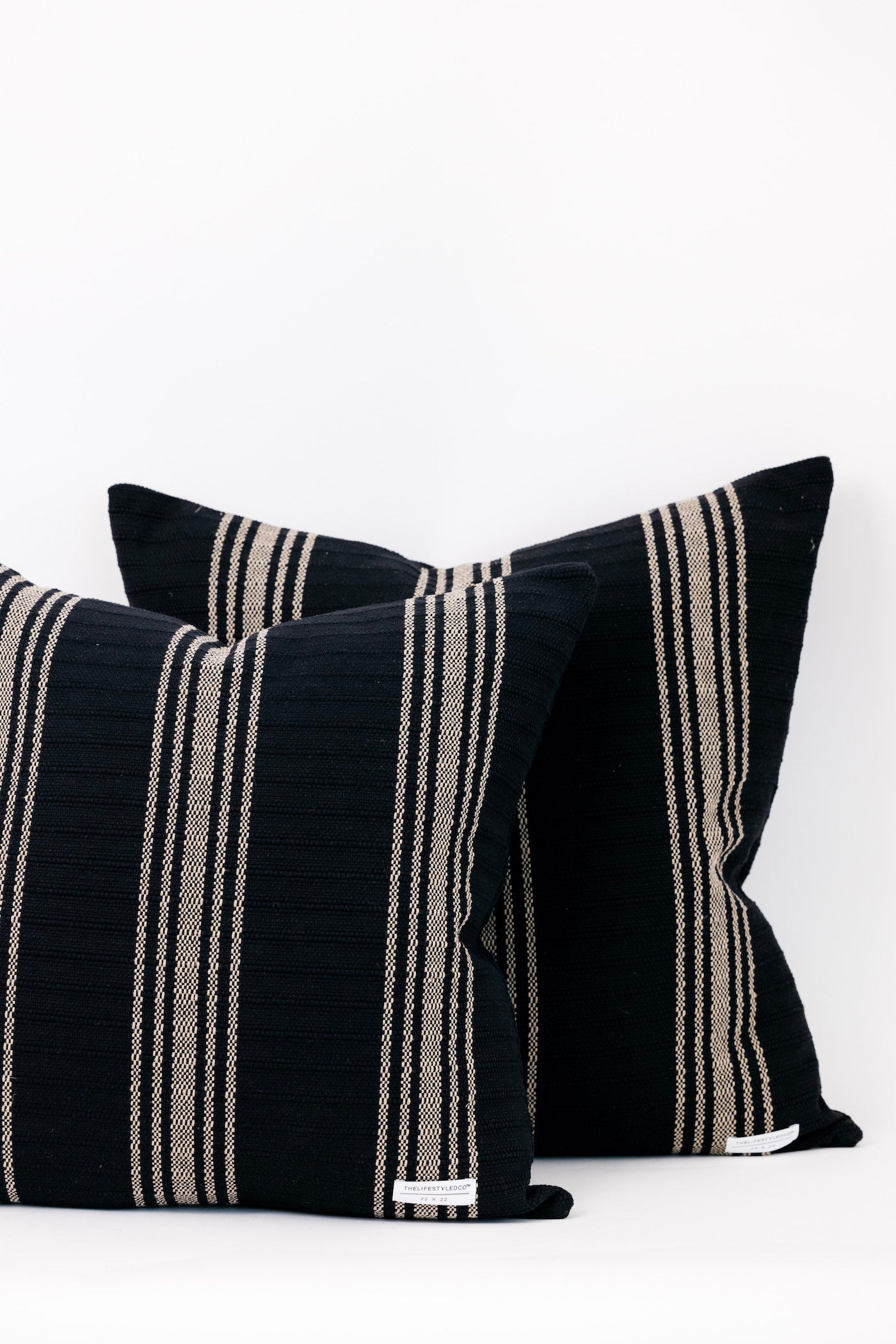 Layne Vertical Stripe Pillow - Black - 2 Sizes