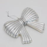 Metallic Bow Ornament - Silver