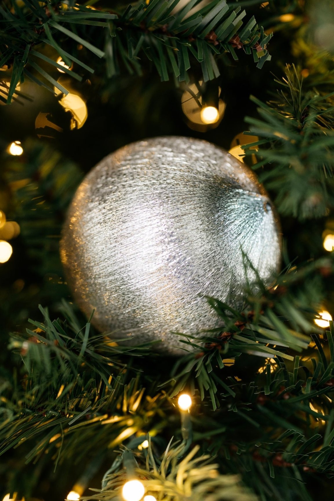 City Satin Ball Ornaments - Silver - Box of 4