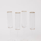 Gisele Champagne Flute w/ Gold Rim